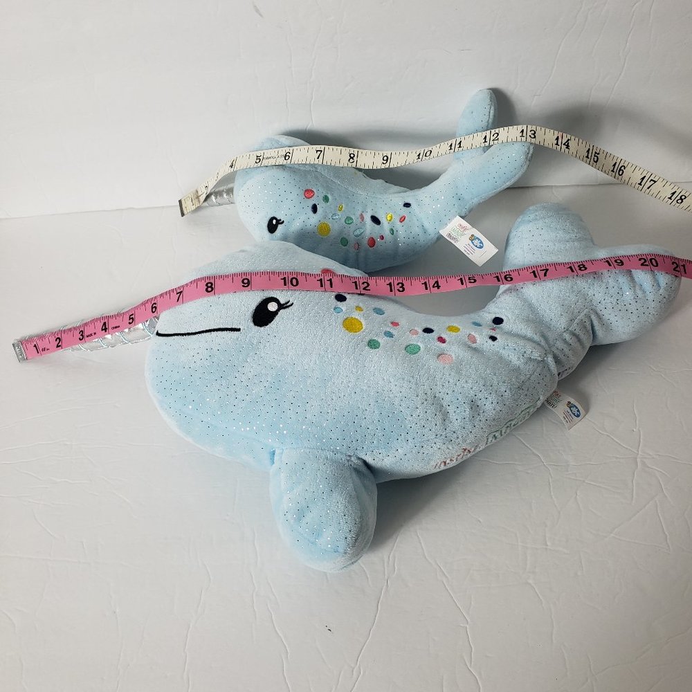 Blue Stuffed Narwhal Baby & Mama Narwhals - Picture 9 of 9